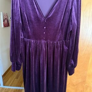 Elegant Purple Velvet Dress